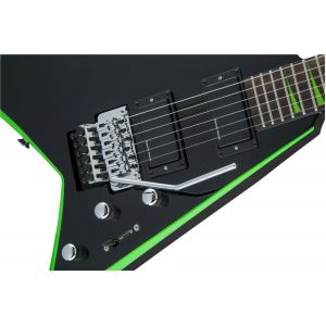 Jackson X Series Rhoads RRX24 Laurel Fingerboard Black with Neon Green Bevels