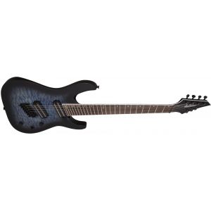 Jackson X Series Soloist Arch Top SLATX7Q MS Laurel Fingerboard Multi-Scale Transparent Blue Burst