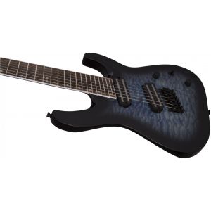 Jackson X Series Soloist Arch Top SLATX7Q MS Laurel Fingerboard Multi-Scale Transparent Blue Burst