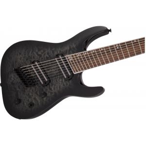 Jackson X Series Soloist Arch Top SLATX8Q MS Laurel Fingerboard Multi-Scale Transparent Black Burst