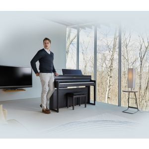 Set Pian Digital Roland HP 704 Charcoal Black