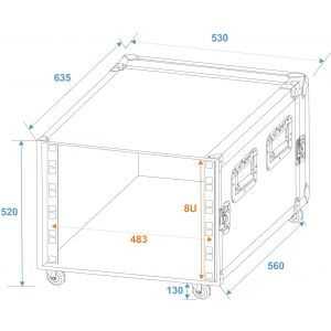 Roadinger 8U 55cm Rack