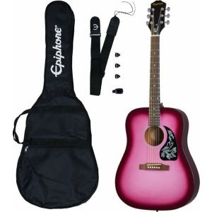 Epiphone Starling Acoustic Guitar Player Pack Hot Pink Pearl