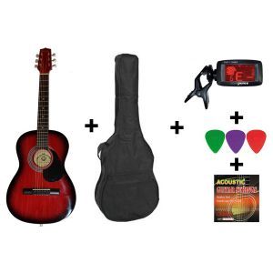 Set Chitara Acustica Hora Standard M 4/4 Red
