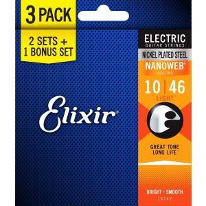 Elixir Nanoweb 3-Pack Light Coated 10-46
