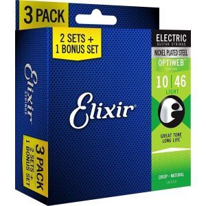 Elixir Optiweb 3-Pack Nickel Plated Steel Light 10-46