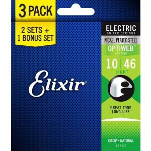 Elixir Optiweb 3-Pack Nickel Plated Steel Light 10-46