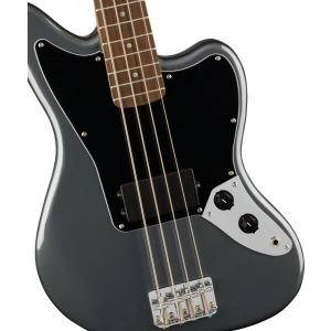 Squier Affinity Series Jaguar Bass H Laurel Fingerboard, Black Pickguard Charcoal Frost Metallic