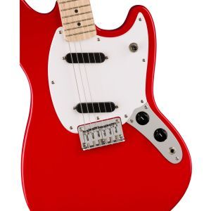 Squier Sonic Mustang Maple Fingerboard White Pickguard Torino Red