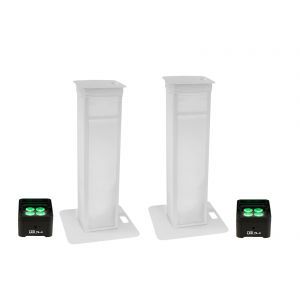 Stativ lumini Eurolite 2x Stage Stand cu inaltime reglabila alb + truss light