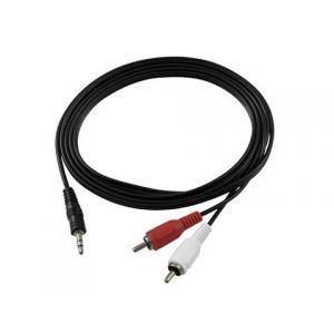 Cablu Omnitronic 3.5 Jack/2xRCA 3m negru
