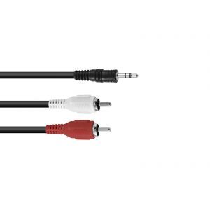 Cablu Omnitronic 3.5 Jack/2xRCA 5m negru