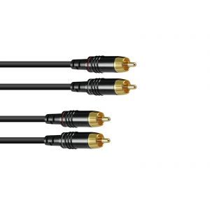Sommer RCA cable 2x2 1m Black Hicon