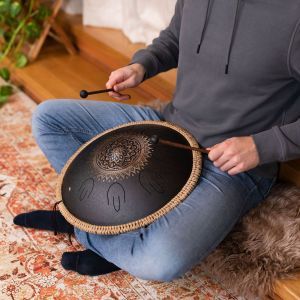 Meinl Octave Black Engraved floral design D Kurd 9 Notes 16' / 40 cm