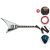 Jackson JS Series Rhoads JS32T White with Black Bevels Set