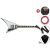 Jackson JS Series Rhoads JS32T White with Black Bevels Set