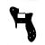Pickguard Fender Black 3-Ply 72 Tele Custom HH Black