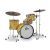 Set Toba Acustica Gretsch Drums Catalina Club Jazz J484 Yellow Satin Flame