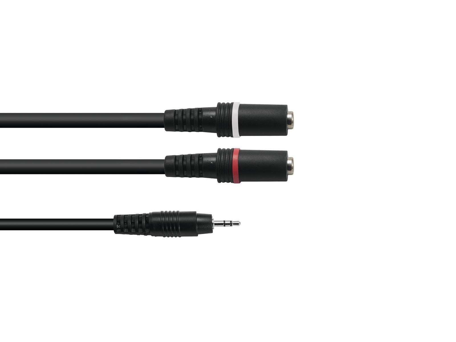 Cablu Omnitronic 3.5 Jack/2xJack 1.5m negru