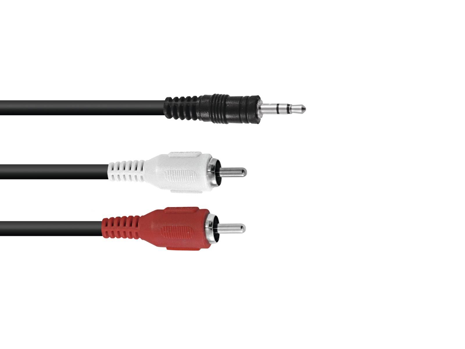 Cablu Omnitronic 3.5 Jack/2xRCA 3m negru