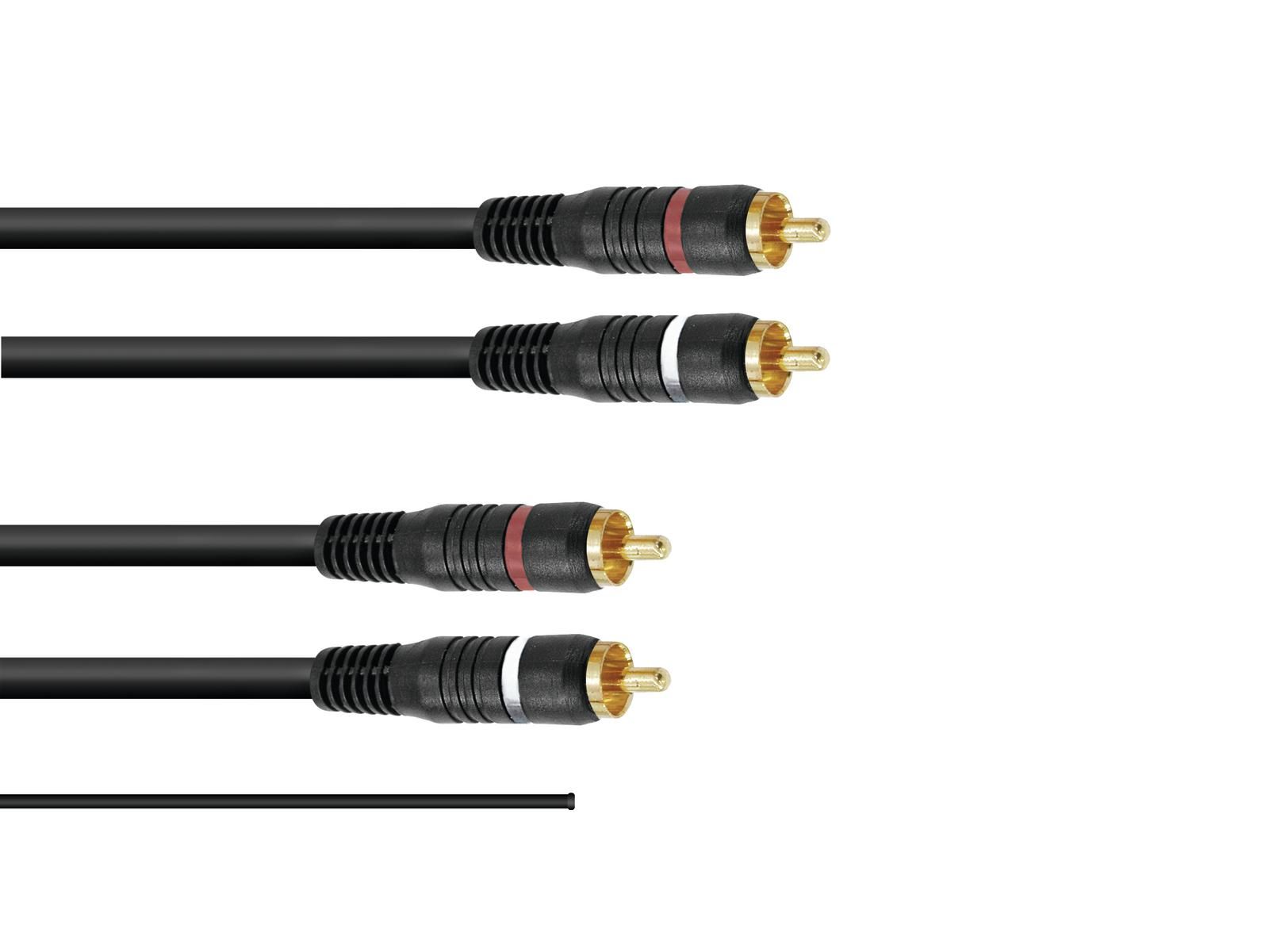 Cablu Omnitronic RCA cable 2x2 ground 0.6m